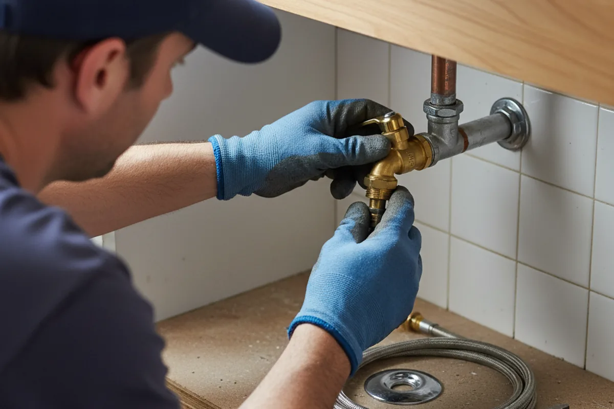 Shutoff valve and fitting work during Faucet and Fixture Repair in Flushing